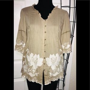 CREMIEUX Boho Button down top